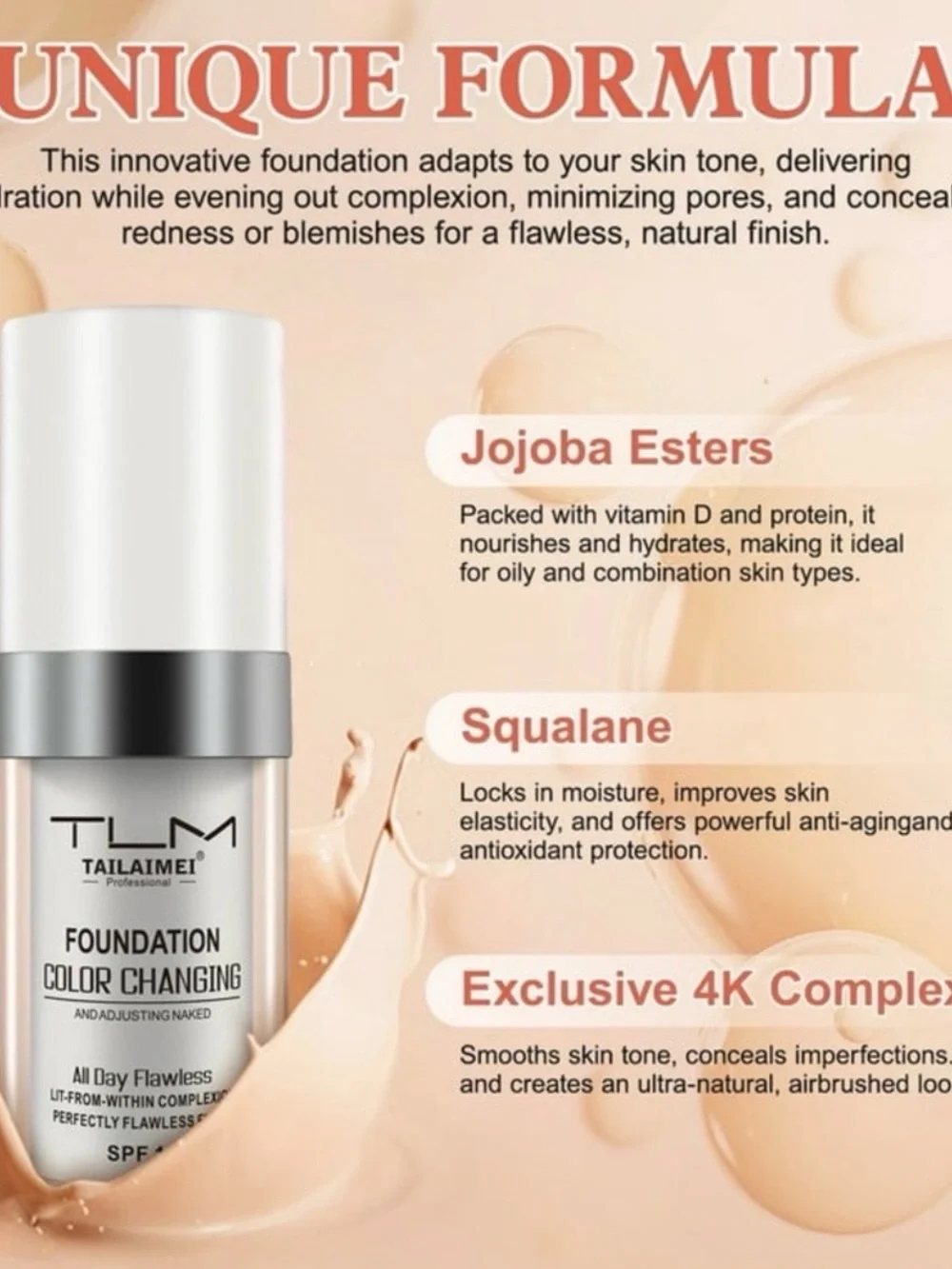 💛Tailaimei Color Changing Foundation SPF15 Liquid Makeup💛